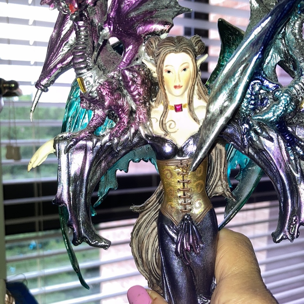 Blue fairy Pixie with her two dragons (G-91276) exquisite item - Picture 6 of 9